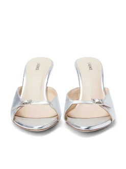 L'AGENCE Resort Collection|Mules|Solene Open Toe Mule Silver Patent Leather