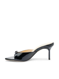 L'AGENCE Resort Collection|Mules|Solene Open Toe Mule Black Leather