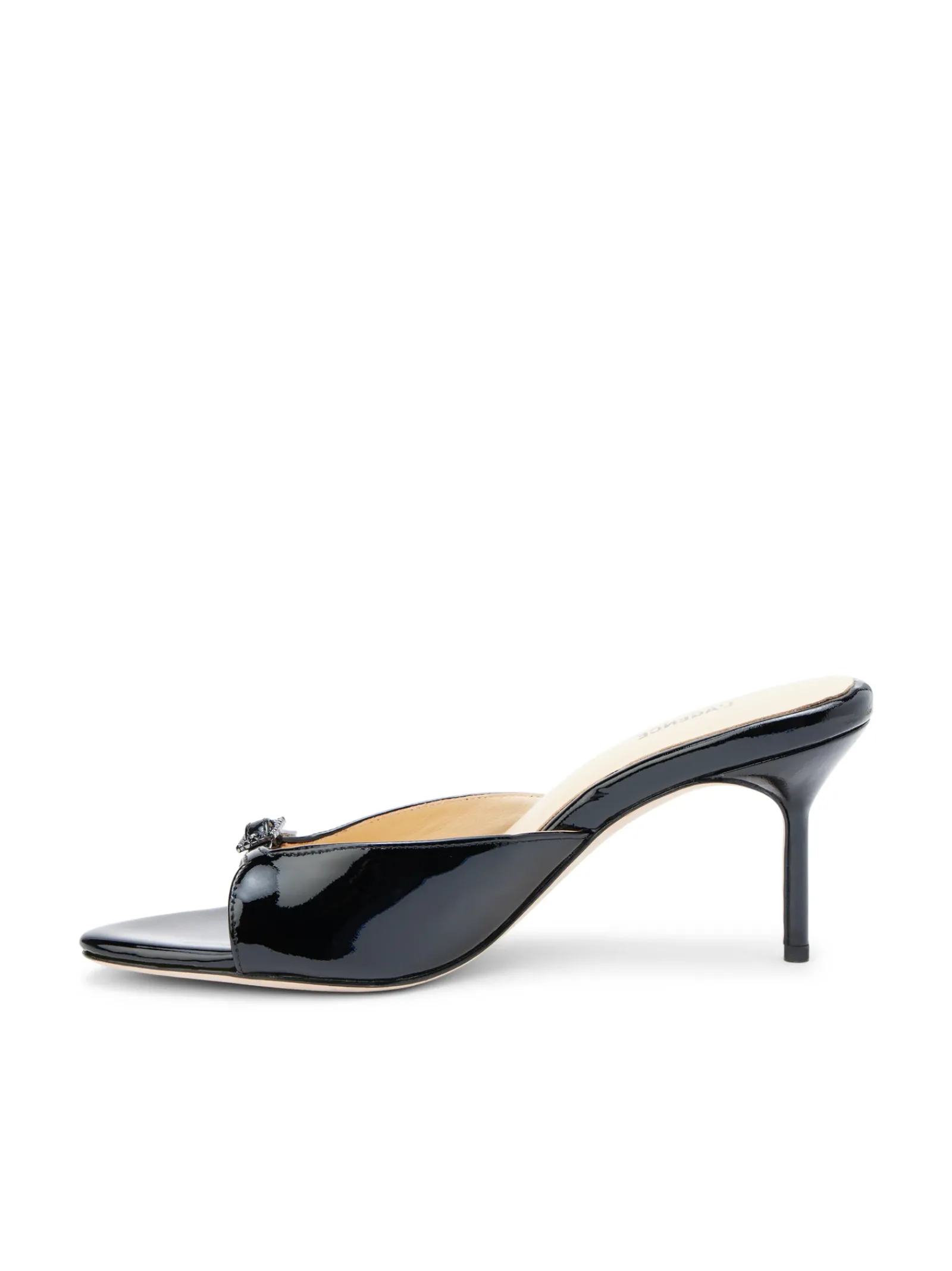 L'AGENCE Resort Collection|Mules|Solene Open Toe Mule Black Leather