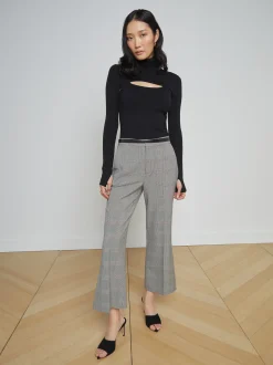 L'AGENCE Pants, Shorts & Skirts|Stacey Trouser Ivory/Black Glen Plaid