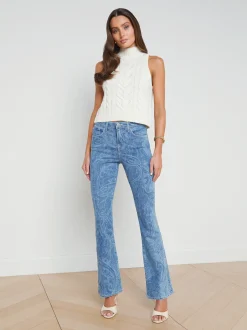 L'AGENCE Flare & Bootcut|Spring Collection|Stassi Printed Bootcut Jean Paisley Laser