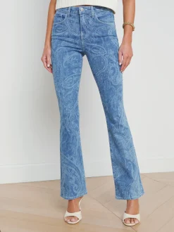 L'AGENCE Flare & Bootcut|Spring Collection|Stassi Printed Bootcut Jean Paisley Laser