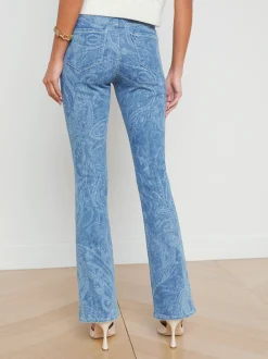 L'AGENCE Flare & Bootcut|Spring Collection|Stassi Printed Bootcut Jean Paisley Laser
