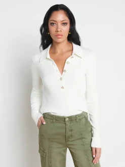 L'AGENCE Spring Collection|Knitwear|Sterling Silk-Cotton Blend Sweater