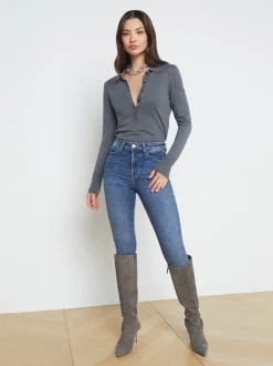L'AGENCE Knitwear|Blouses & Tops|Sterling Sweater Grey/Gunmetal