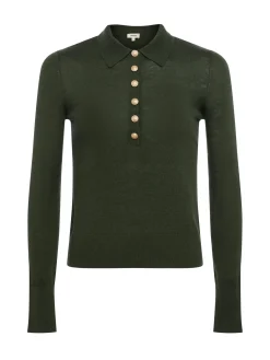 L'AGENCE Resort Collection|Knitwear|Sterling Sweater Army/Gold