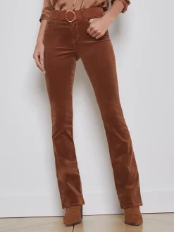 L'AGENCE Straight|Velvet Denim|Stevie Velvet Jean Fawn