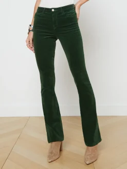 L'AGENCE Straight|Velvet Denim|Stevie Velvet Jean Green Pastures