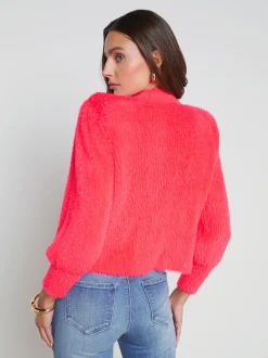 L'AGENCE Spring Collection|Knitwear|Talulla Cardigan Neon Coral