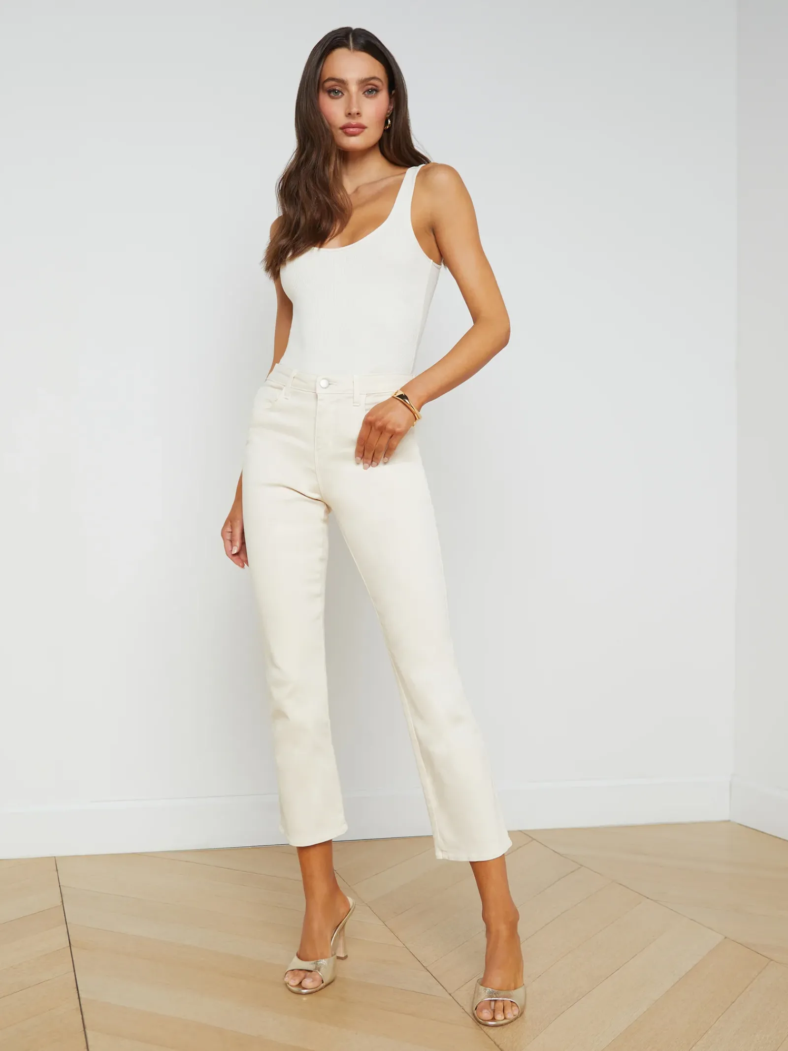 L'AGENCE Petite|Flare & Bootcut|Tati Cropped Micro Boot Jean French Vanilla