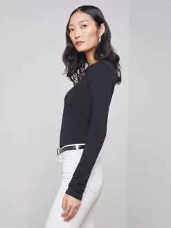 L'AGENCE Back in Stock|All Things Black|Tess Long Sleeve Tee Black