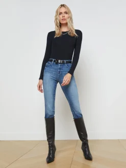 L'AGENCE All Things Black|Tees|Tess Long Sleeve Tee Black Micro Modal