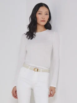 L'AGENCE Nouveau Whites|Tees|Tess Long Sleeve Tee White