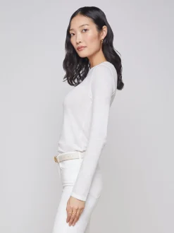 L'AGENCE Nouveau Whites|Tees|Tess Long Sleeve Tee White