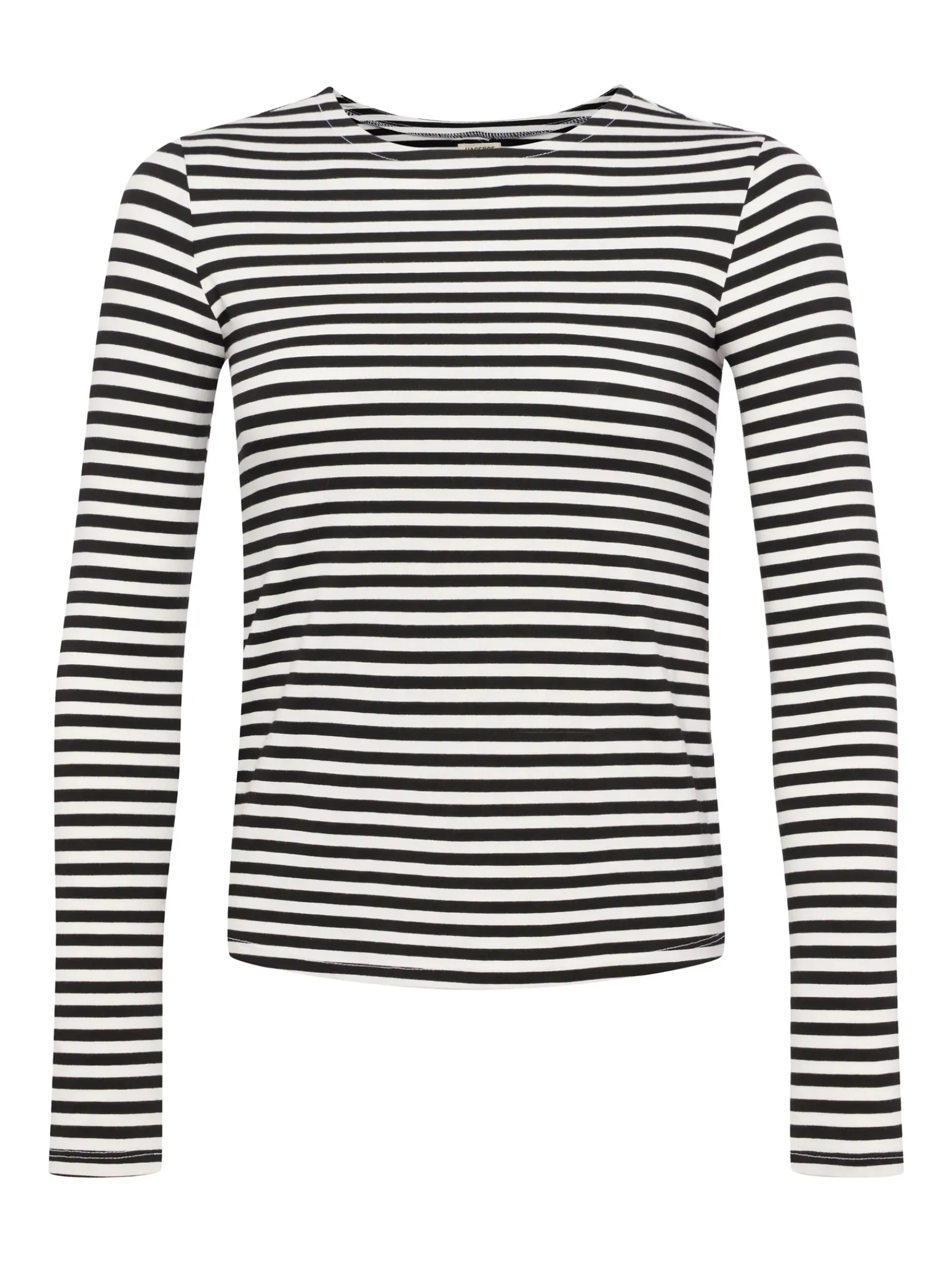 L'AGENCE Resort Collection|Tees|Tess Long Sleeve Tee Black/White Stripe