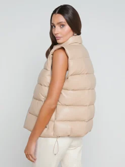 L'AGENCE Spring Collection|Blazers & Jackets|Tori Puffer Vest Almond