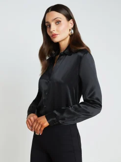 L'AGENCE All Things Black|Silks|Tyler Silk Blouse Black