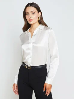 L'AGENCE Nouveau Whites|Silks|Tyler Silk Blouse Ivory