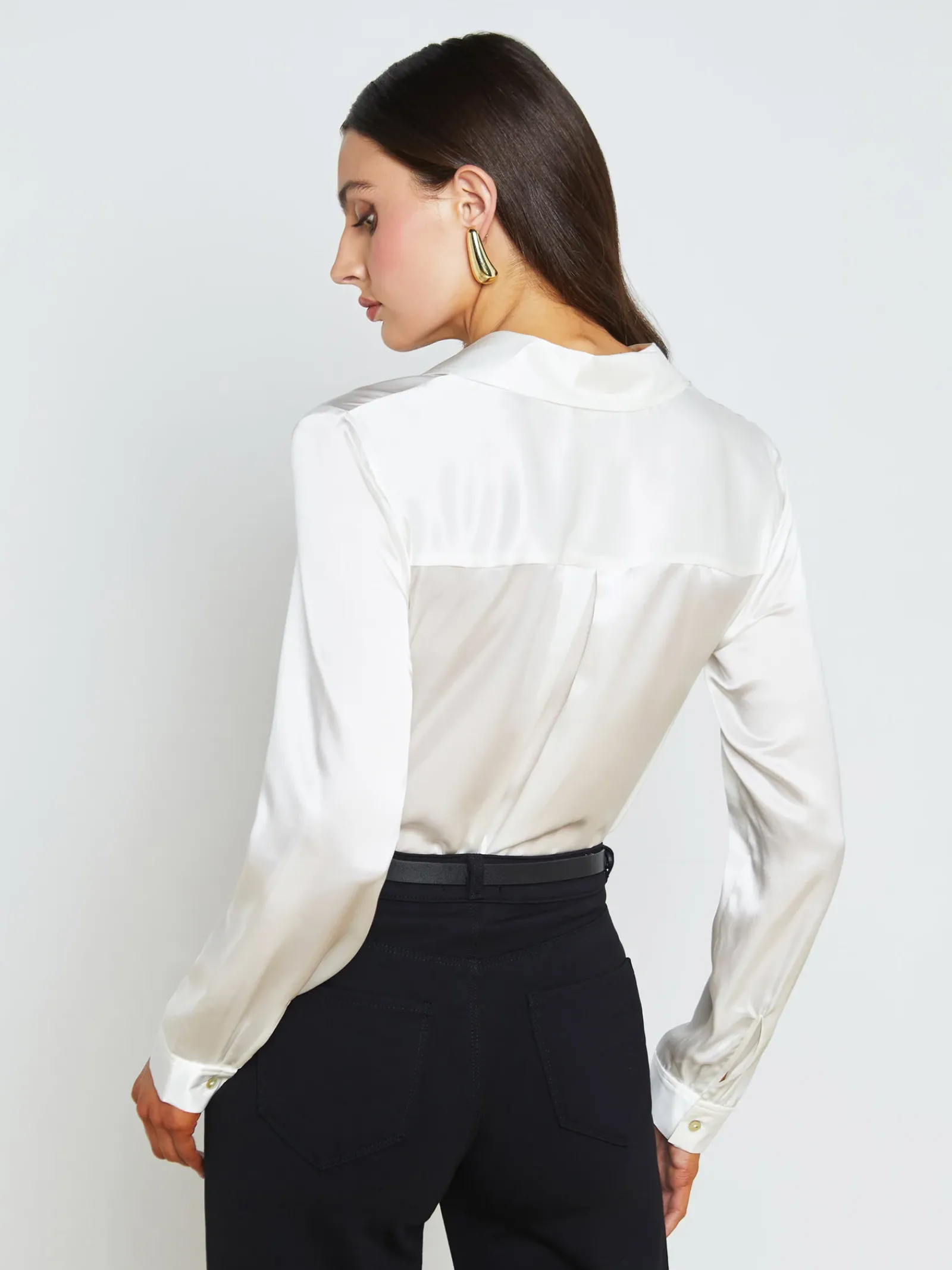 L'AGENCE Nouveau Whites|Silks|Tyler Silk Blouse Ivory