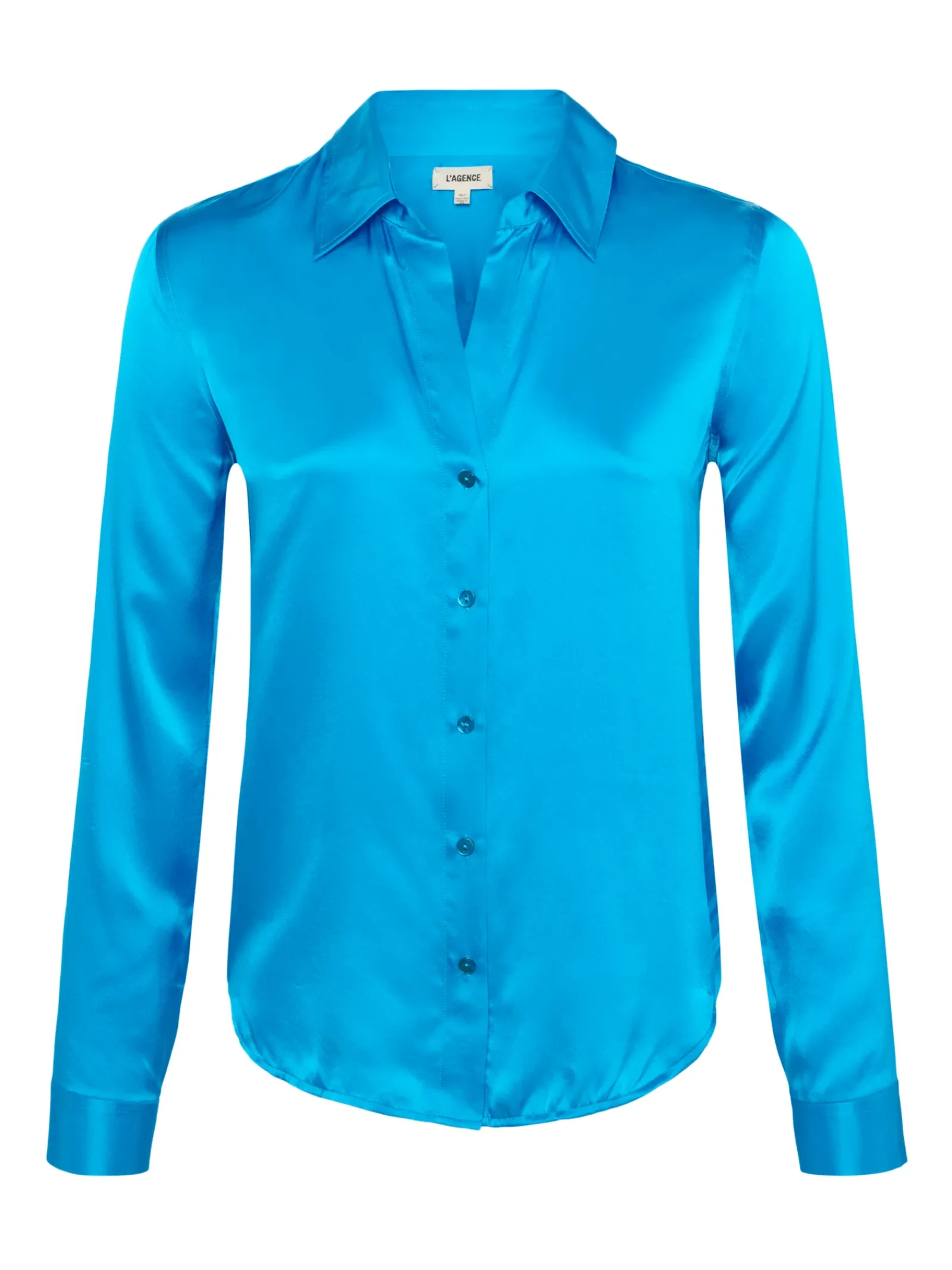 L'AGENCE Back in Stock|Spring Collection|Tyler Silk Blouse Caribbean Blue
