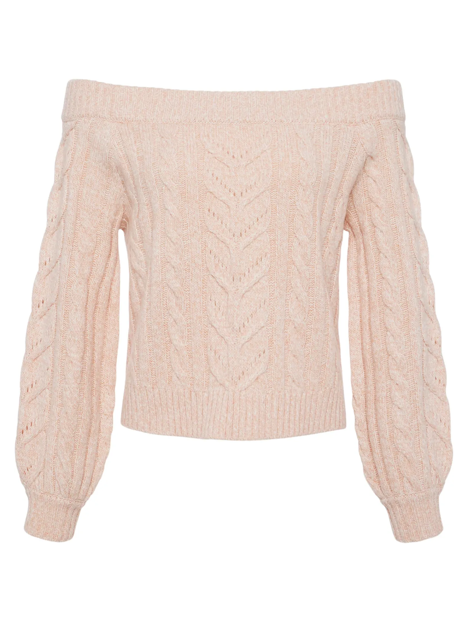 L'AGENCE Spring Collection|Knitwear|Vesta Off-the-Shoulder Sweater Pale Nude