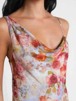 L'AGENCE Print Edition|Spring Collection|Viola Cowl-Neck Silk Gown Multi Soft Cloud Floral