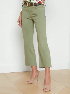 L'AGENCE Petite|Wide & Relaxed|Wanda Cropped Wide-Leg Jean Soft Army