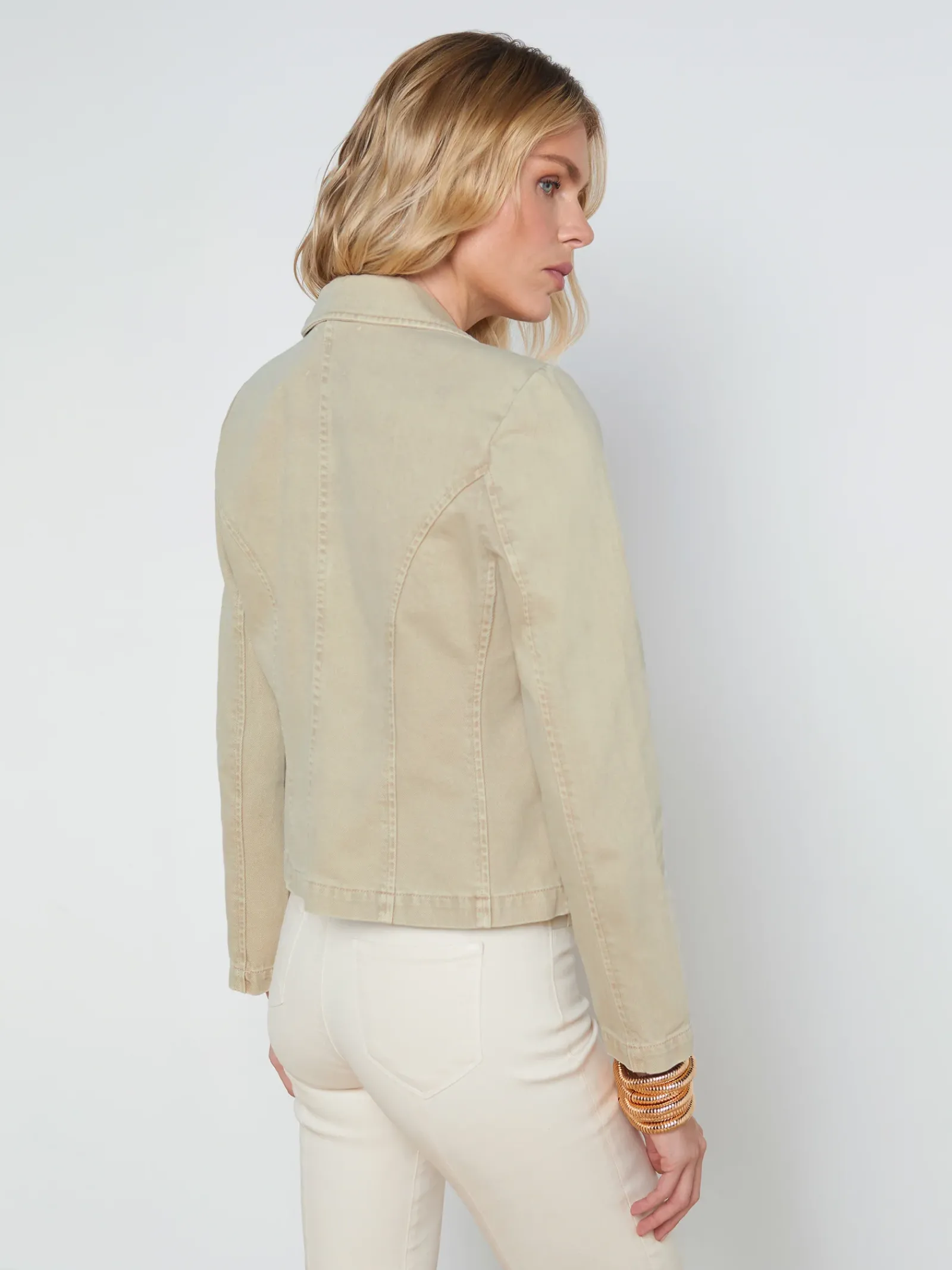 L'AGENCE Spring Collection|Blazers & Jackets|Wayne Denim Blazer Sand Dune