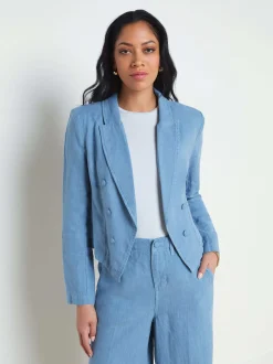 L'AGENCE Sets|Spring Collection|Wayne Linen Blazer Blue Mist