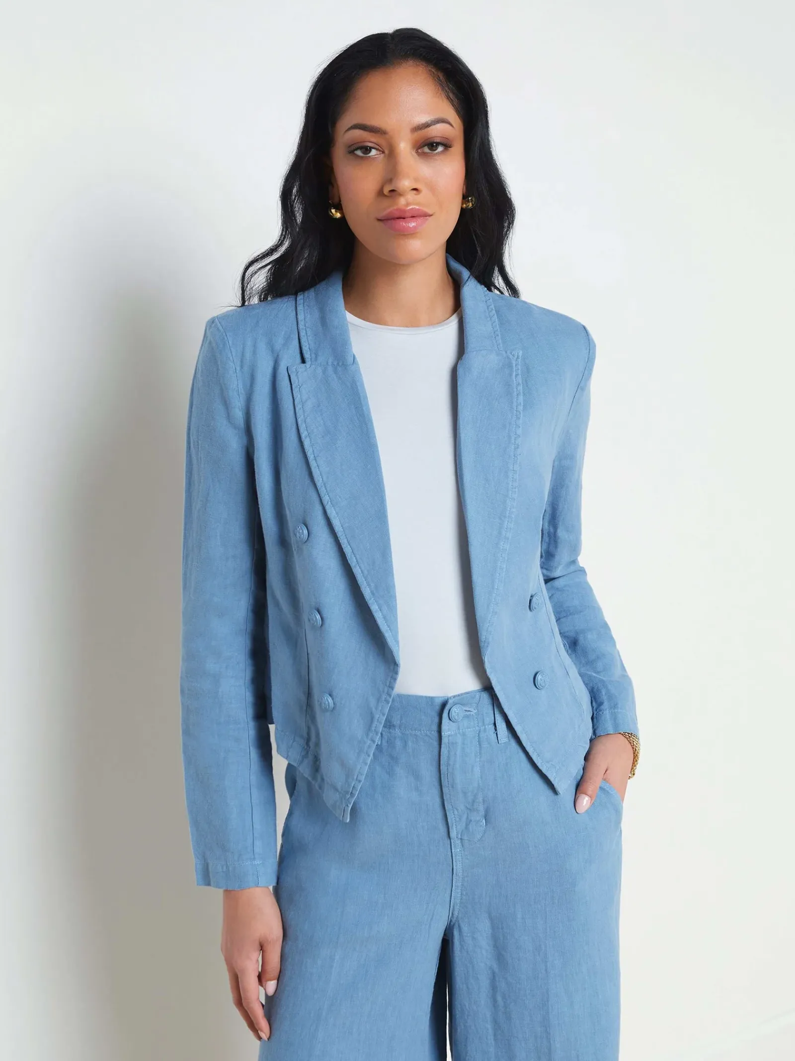 L'AGENCE Sets|Spring Collection|Wayne Linen Blazer Blue Mist