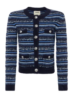 L'AGENCE Spring Collection|Knitwear|Woodson Cardigan Jacket Blue Multi