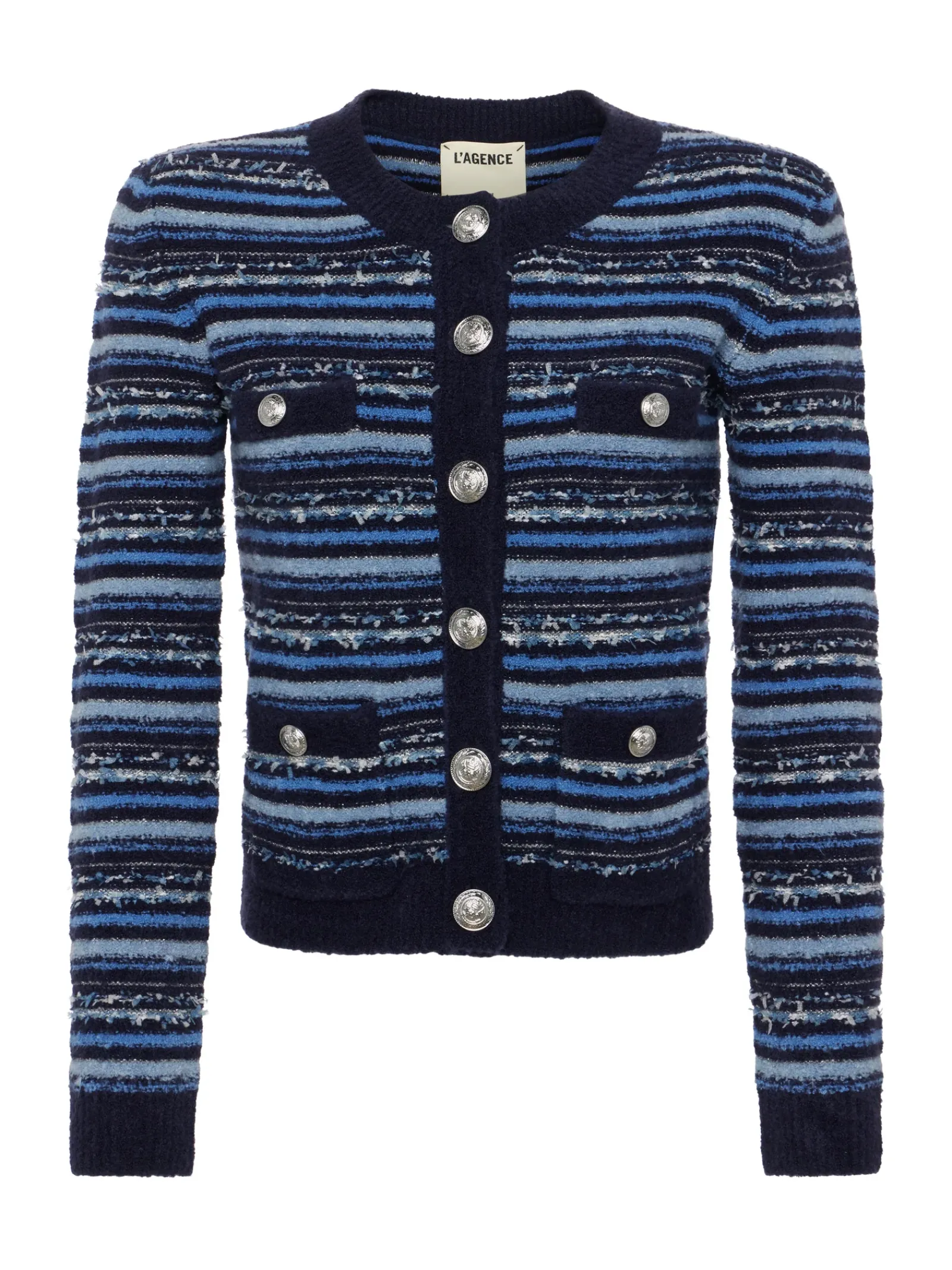 L'AGENCE Spring Collection|Knitwear|Woodson Cardigan Jacket Blue Multi