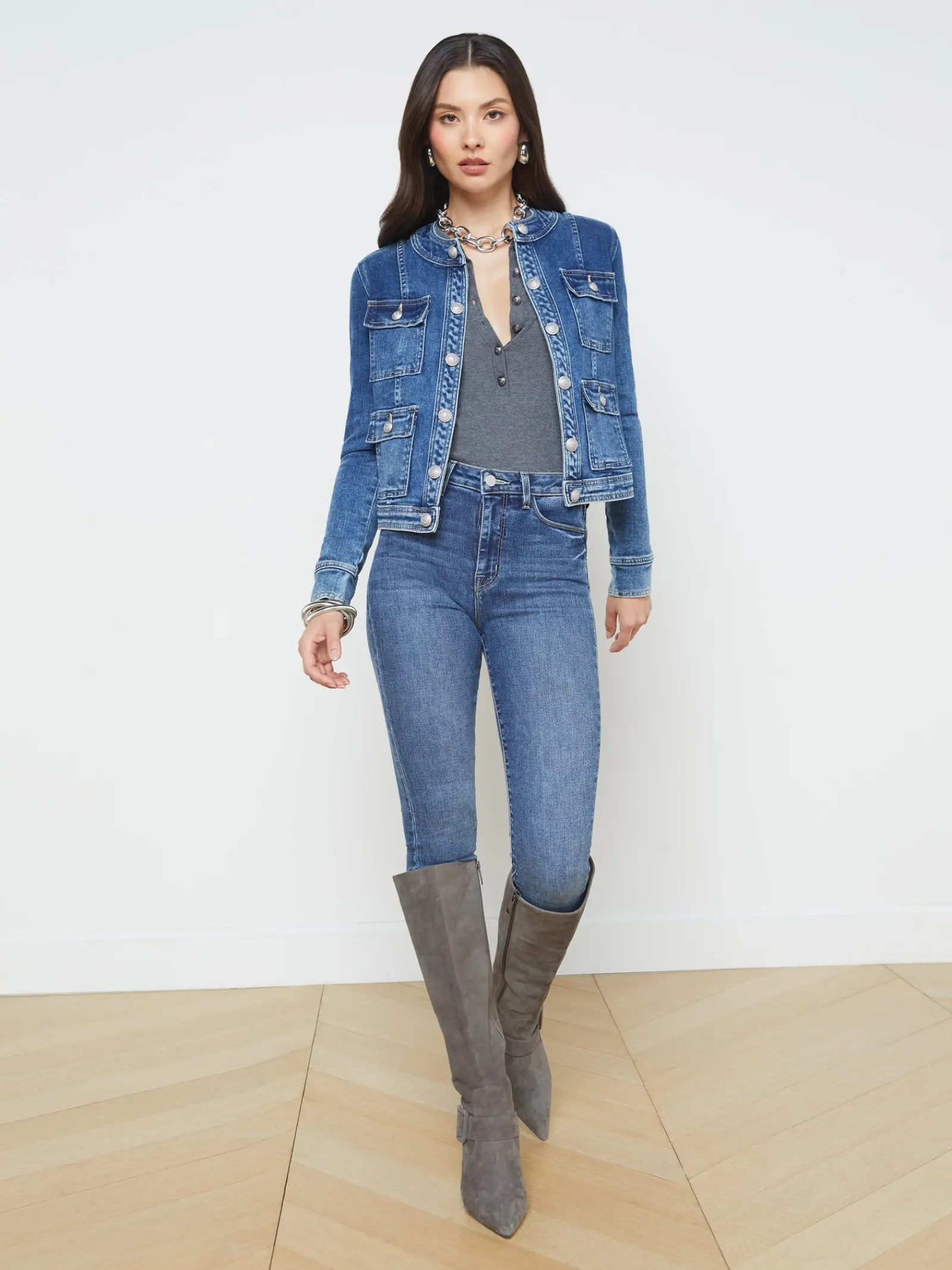 L'AGENCE Denim Jackets|Best Sellers|Yari Jacket Rhodes