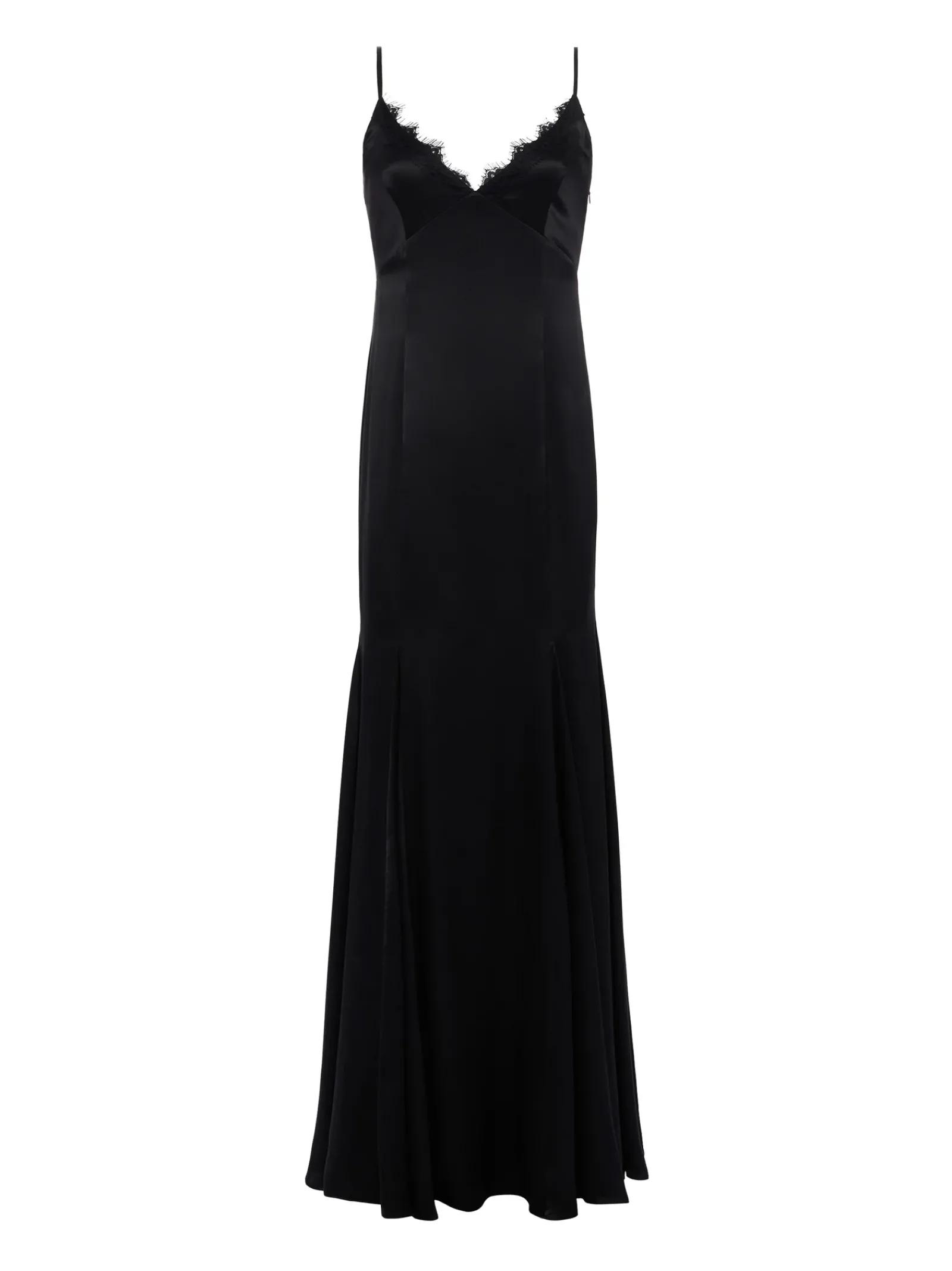 L'AGENCE All Things Black|Spring Collection|Zanna Silk Lace-Trim Gown Black