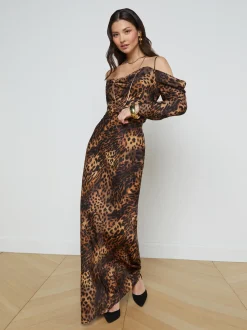 L'AGENCE Print Edition|Blouses & Tops|Zion Blouse Brown Multi Oil Leopard